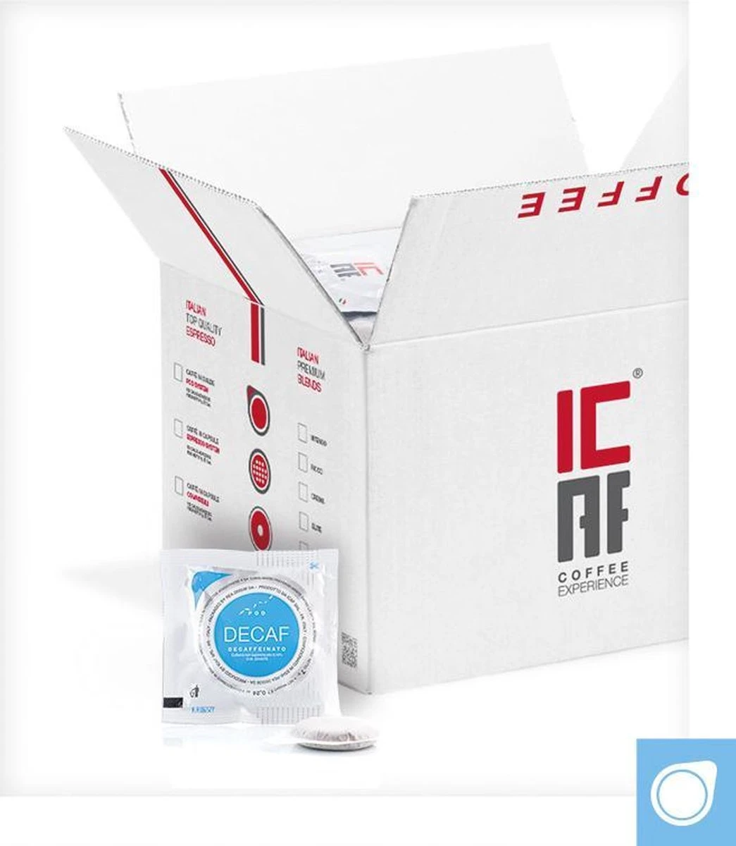 ICAF Decaf ESE-servings - 75 Cafeïnevrije Espresso Pads 1 ICAF Decaf ESE-servings - 75 Cafeïnevrije Espresso Pads