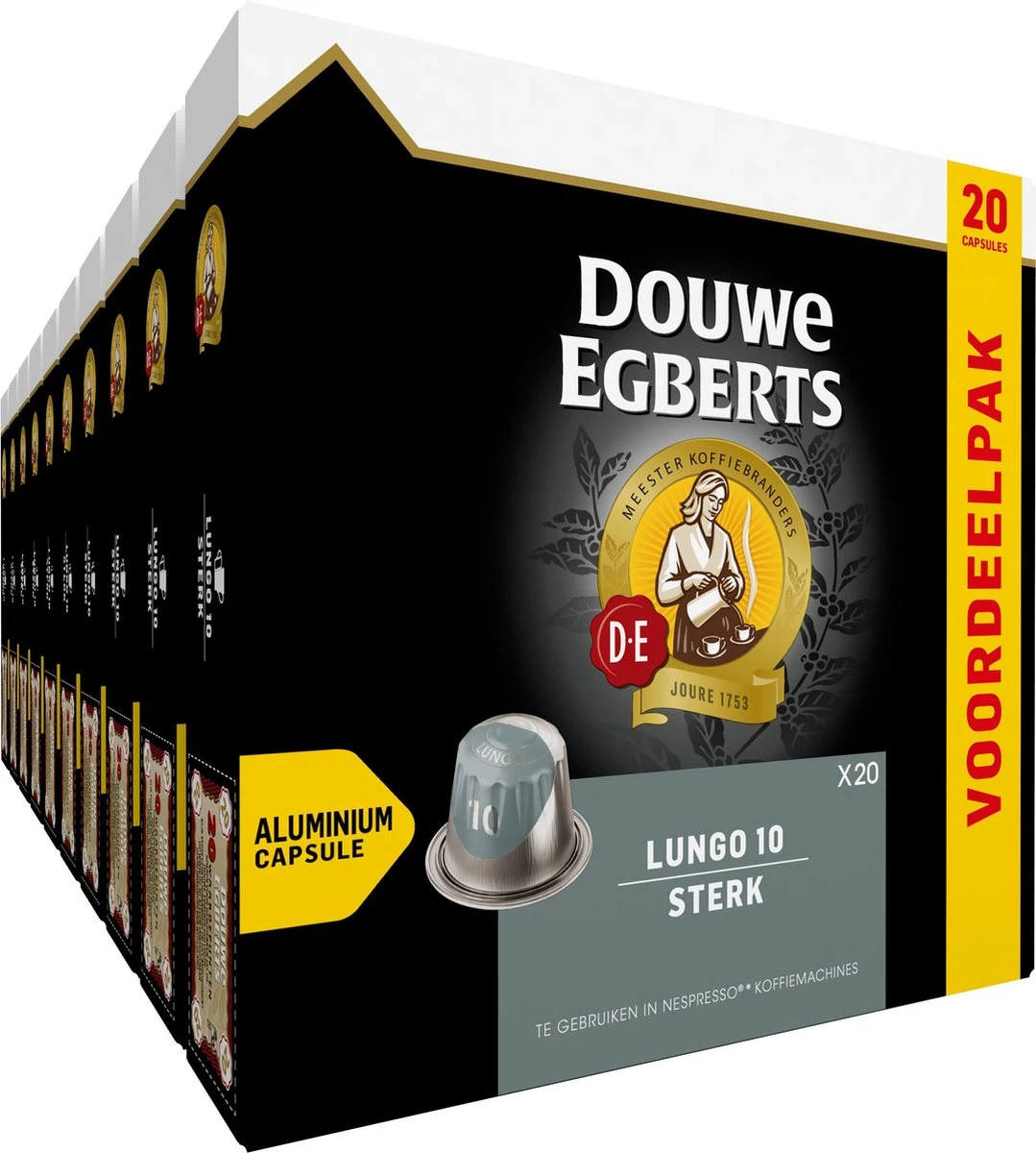 Douwe Egberts Lungo Sterk (10) - 10 X 20 Koffiecups 1 Douwe Egberts Lungo Sterk (10) - 10 X 20 Koffiecups