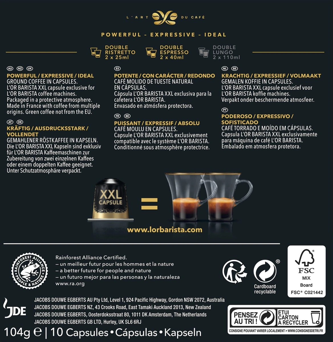 L'OR BARISTA XXL Ristretto (11) - 5 X 10 Koffiecups 2 L'OR BARISTA XXL Ristretto (11) - 5 X 10 Koffiecups - Afbeelding 2