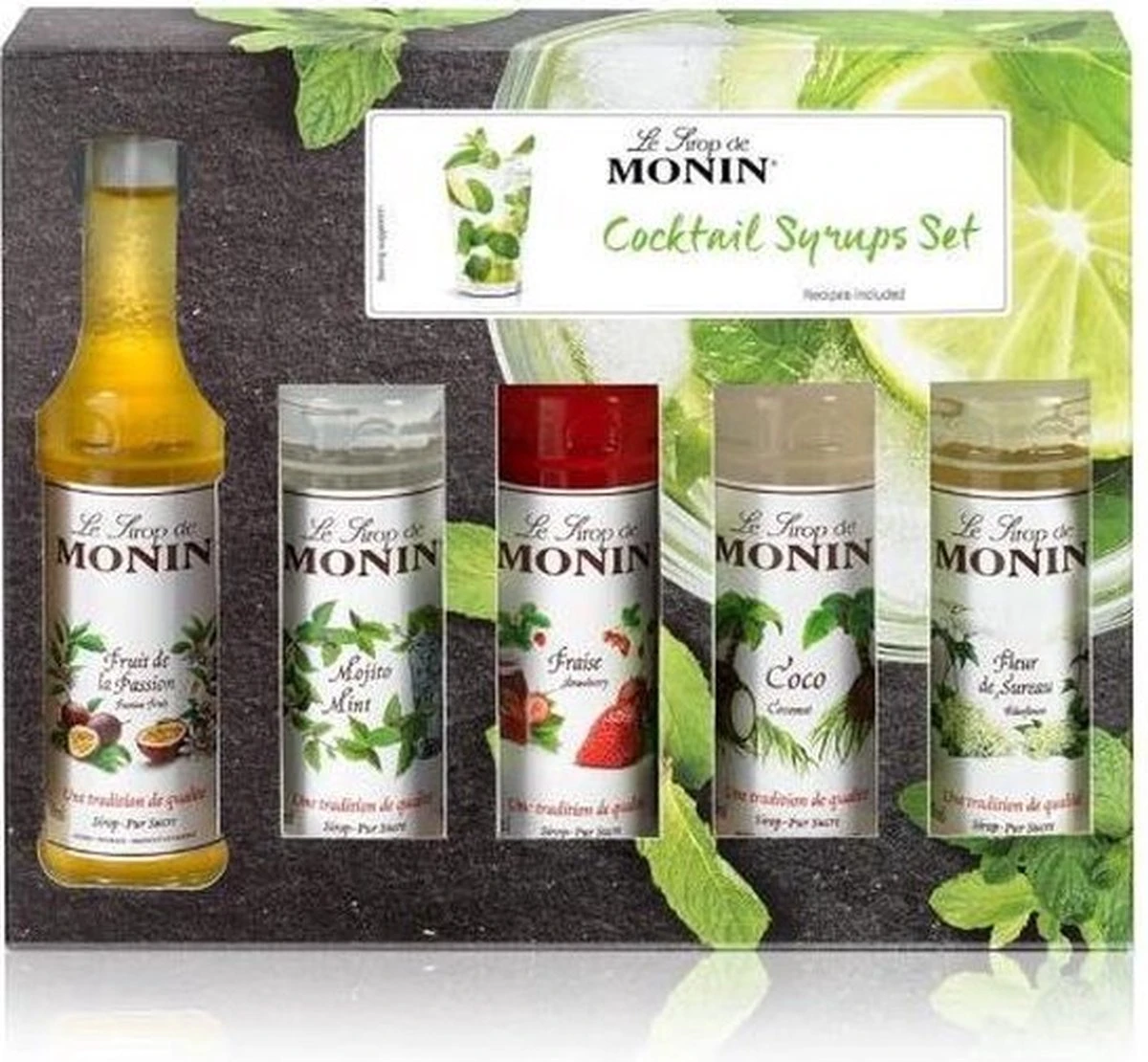 Monin Cadeau 10 Smaken Geschenkverpakking + Cocktailverpakking VOORDEEL PACK 10 Flesjes 5cl 3 Monin Cadeau 10 Smaken Geschenkverpakking + Cocktailverpakking VOORDEEL PACK 10 Flesjes 5cl - Afbeelding 3
