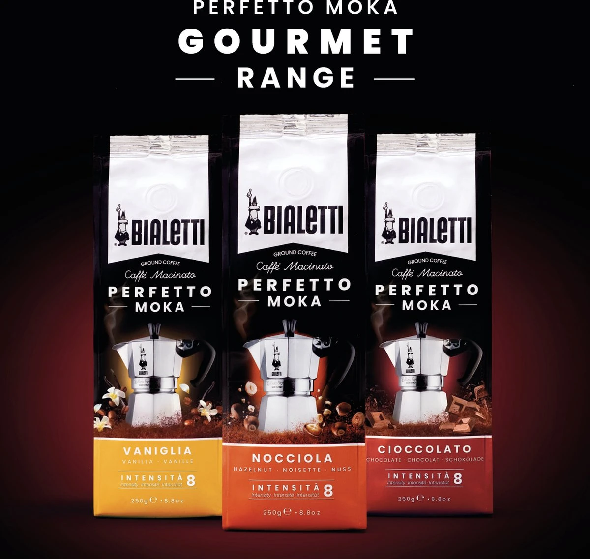 Bialetti Moka Hazelnut Gemalen Koffie - 4x 250 Gram 8 Bialetti Moka Hazelnut Gemalen Koffie - 4x 250 Gram - Afbeelding 8