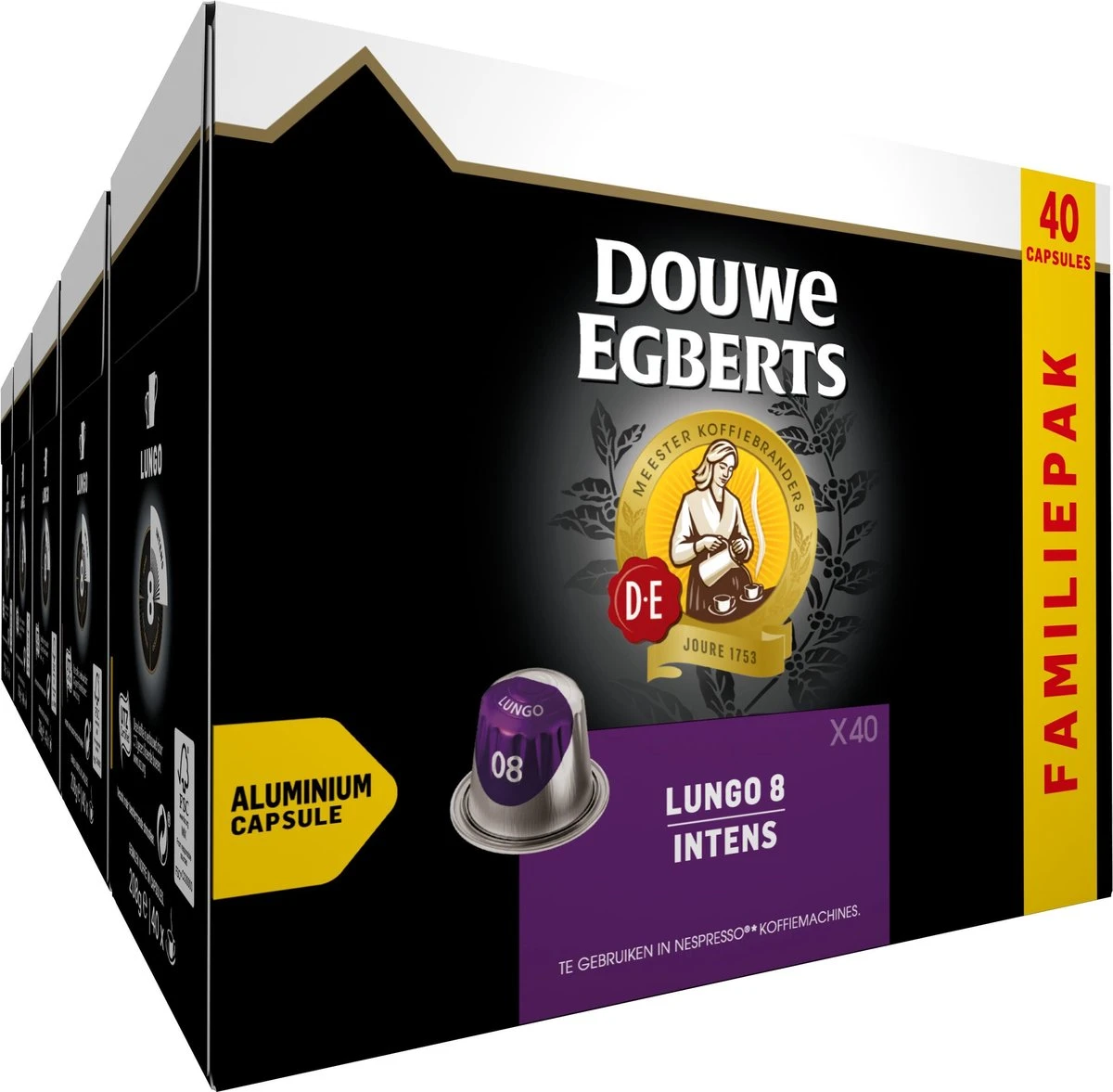 Douwe Egberts Lungo Intens (8) - 5 X 40 Koffiecups 1 Douwe Egberts Lungo Intens (8) - 5 X 40 Koffiecups