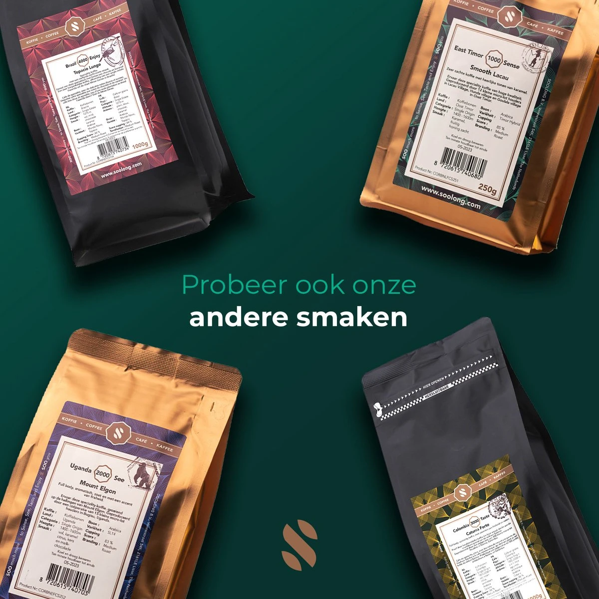 Soolong Sense Oost Timor Nr1000 Koffiebonen Smooth Lacau - Speciality Koffie Arabica Medium Roast Met Rijke Kruidige Smaak Met Heerlijke Ondertonen Van Karamel - Zak 250gram 7 Soolong Sense Oost Timor Nr1000 Koffiebonen Smooth Lacau - Speciality Koffie Arabica Medium Roast Met Rijke Kruidige Smaak Met Heerlijke Ondertonen Van Karamel - Zak 250gram - Afbeelding 7
