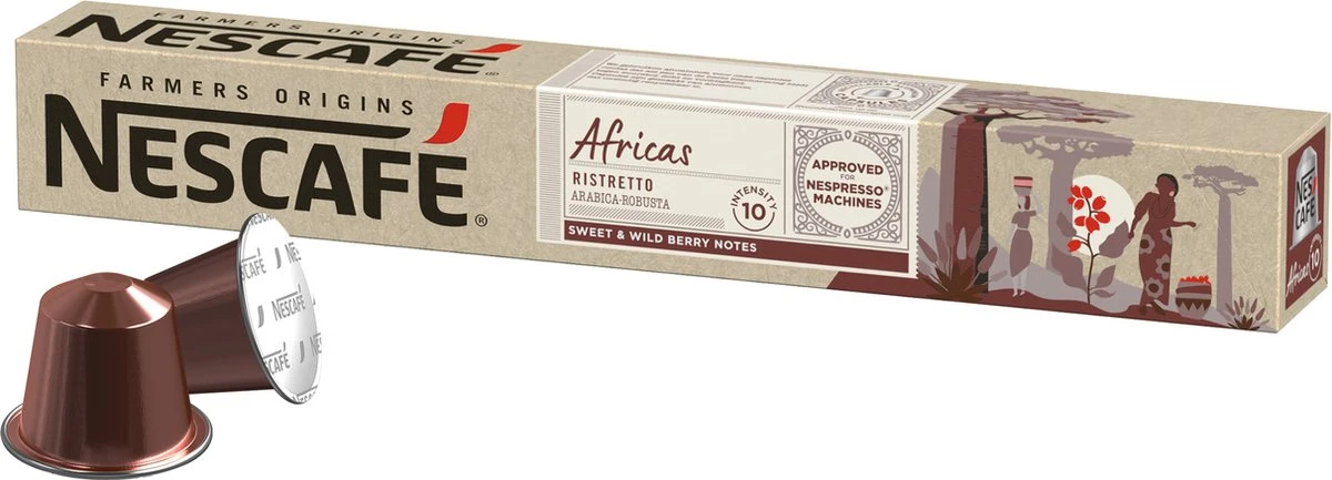 Nescafé Farmers Origins Africas Ristretto Capsules - 120 Koffiecups 2 Nescafé Farmers Origins Africas Ristretto Capsules - 120 Koffiecups - Afbeelding 2