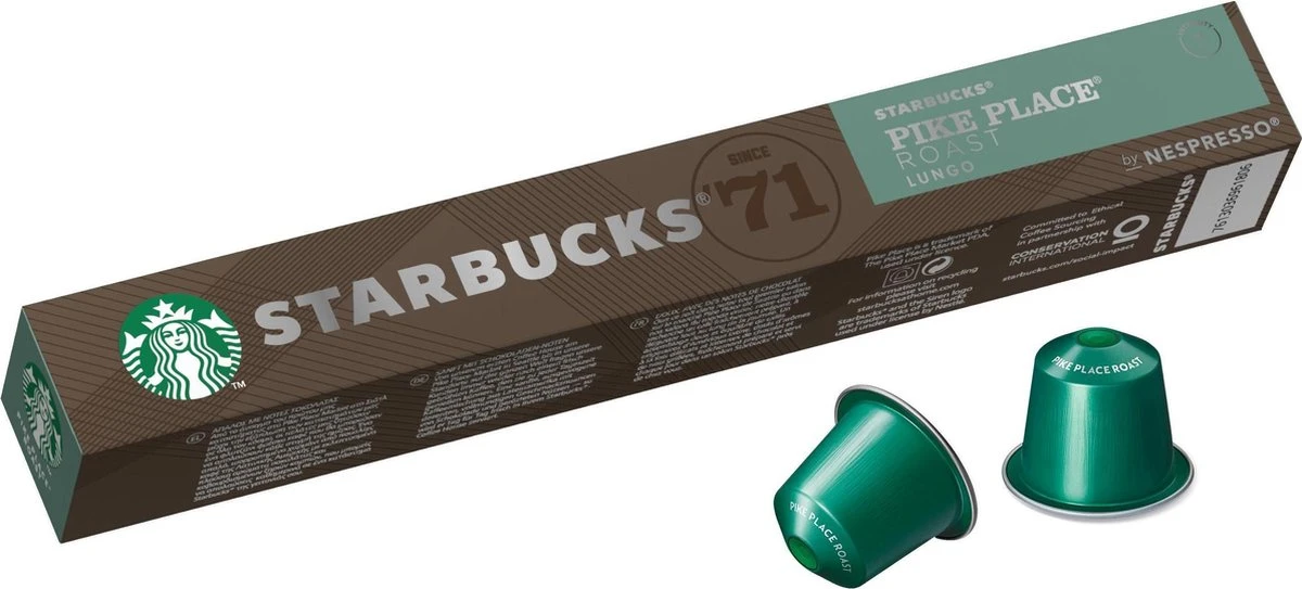 Starbucks By Nespresso Pike Place Medium Roast Capsules - 120 Koffiecups 4 Starbucks By Nespresso Pike Place Medium Roast Capsules - 120 Koffiecups - Afbeelding 4