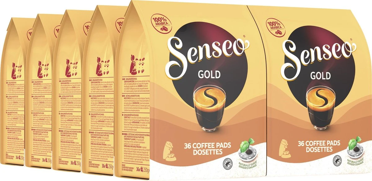 Senseo Gold Koffiepads - 5/9 Intensiteit - 10 X 36 Pads 1 Senseo Gold Koffiepads - 5/9 Intensiteit - 10 X 36 Pads