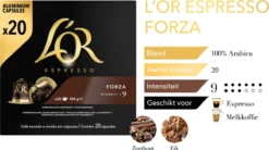 L'OR Espresso Forza Koffiecups - Intensiteit 9/12 - 10 X 20 Capsules 18 L'OR Espresso Forza Koffiecups - Intensiteit 9/12 - 10 X 20 Capsules -Koffie Korting Winkel 1200x669