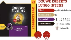 Douwe Egberts Lungo Intens Koffiecups - Intensiteit 8/12 - 10 X 20 Capsules 13 Douwe Egberts Lungo Intens Koffiecups - Intensiteit 8/12 - 10 X 20 Capsules -Koffie Korting Winkel 1200x673