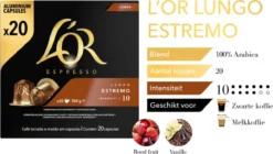 L'OR Lungo Estremo (10) - 10 X 20 Koffiecups 15 L'OR Lungo Estremo (10) - 10 X 20 Koffiecups -Koffie Korting Winkel 1200x678 1