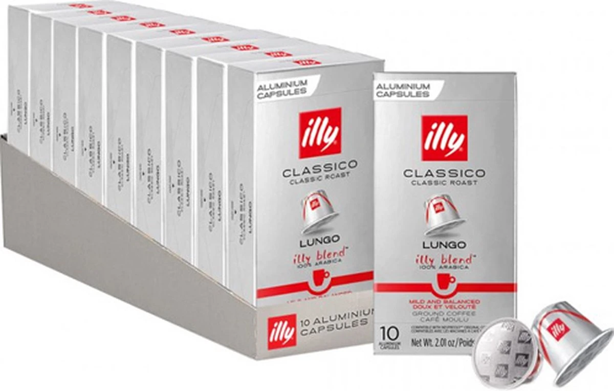 Illy Lungo Classico Koffiecups - Intensiteit 5/9 - 10 X 10 Capsules 1 Illy Lungo Classico Koffiecups - Intensiteit 5/9 - 10 X 10 Capsules