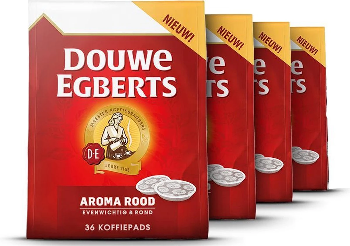 Douwe Egberts Aroma Rood Koffiepads - Voor In Je Senseo® Machine - 4 X 36 Pads 1 Douwe Egberts Aroma Rood Koffiepads - Voor In Je Senseo® Machine - 4 X 36 Pads