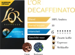 L'OR Espresso Decaffeinato Koffiecups - Intensiteit 6/12 - 10 X 10 Capsules 17 L'OR Espresso Decaffeinato Koffiecups - Intensiteit 6/12 - 10 X 10 Capsules -Koffie Korting Winkel 1200x868