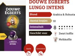 Douwe Egberts Lungo Intens Koffiecups - Intensiteit 8/12 - 10 X 10 Capsules 13 Douwe Egberts Lungo Intens Koffiecups - Intensiteit 8/12 - 10 X 10 Capsules -Koffie Korting Winkel 1200x894
