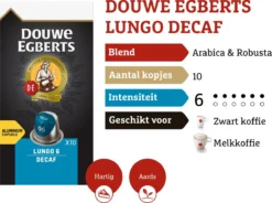 Douwe Egberts Lungo Decaf Koffiecups - Intensiteit 6/12 - 10 X 10 Capsules 13 Douwe Egberts Lungo Decaf Koffiecups - Intensiteit 6/12 - 10 X 10 Capsules -Koffie Korting Winkel 1200x895