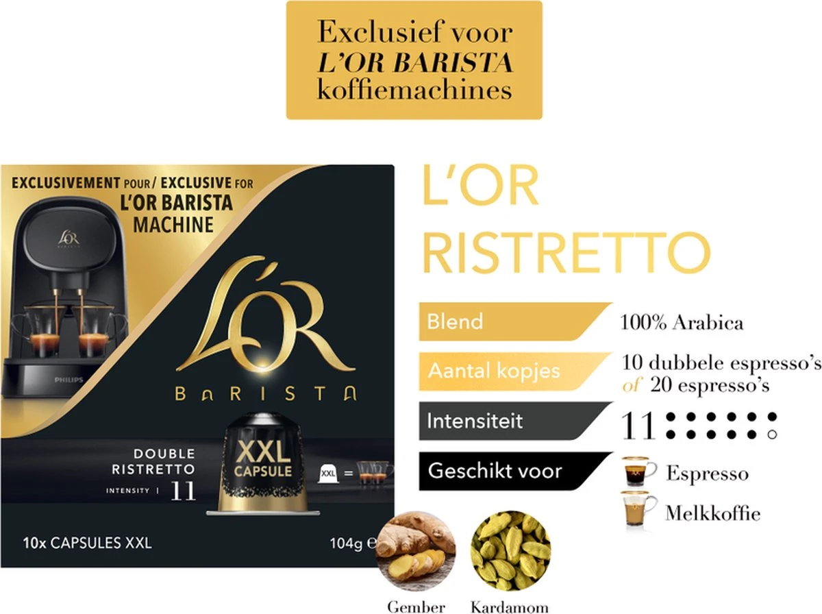 L'OR BARISTA XXL Ristretto (11) - 5 X 10 Koffiecups 5 L'OR BARISTA XXL Ristretto (11) - 5 X 10 Koffiecups - Afbeelding 5