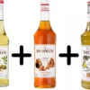 Monin Koffiesiroop VOORDEELPACK Vanille 25cl + Hazelnut 25cl + Caramel 25cl Set 3 Flessen