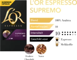 L'OR Espresso Supremo Koffiecups - Intensiteit 10/12 - 10 X 10 Capsules 17 L'OR Espresso Supremo Koffiecups - Intensiteit 10/12 - 10 X 10 Capsules -Koffie Korting Winkel 1200x933