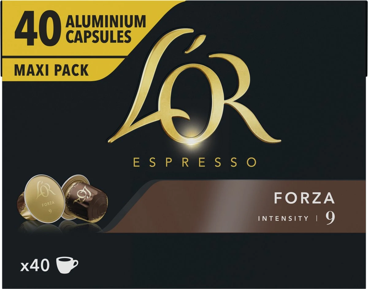 L'OR Espresso Forza Koffiecups - Intensiteit 9/12 - 4 X 40 Capsules 4 L'OR Espresso Forza Koffiecups - Intensiteit 9/12 - 4 X 40 Capsules - Afbeelding 4