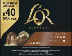L'OR Lungo Estremo Koffiecups - Intensiteit 10/12 - 4 X 40 Capsules 7 L'OR Lungo Estremo Koffiecups - Intensiteit 10/12 - 4 X 40 Capsules -Koffie Korting Winkel 1200x942 2