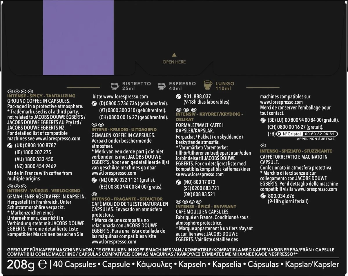 L'OR Lungo Profondo Koffiecups - Intensiteit 8/12 - 4 X 40 Capsules 2 L'OR Lungo Profondo Koffiecups - Intensiteit 8/12 - 4 X 40 Capsules - Afbeelding 2