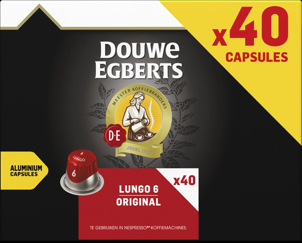 Douwe Egberts Lungo Original Koffiecups (6) - 5 X 40 Koffiecups 5 Douwe Egberts Lungo Original Koffiecups (6) - 5 X 40 Koffiecups - Afbeelding 5
