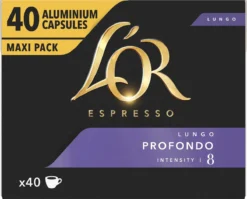 L'OR Lungo Profondo Koffiecups - Intensiteit 8/12 - 4 X 40 Capsules 18 L'OR Lungo Profondo Koffiecups - Intensiteit 8/12 - 4 X 40 Capsules -Koffie Korting Winkel 1200x966