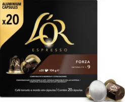 L'OR Espresso Forza Koffiecups - Intensiteit 9/12 - 10 X 20 Capsules 25 L'OR Espresso Forza Koffiecups - Intensiteit 9/12 - 10 X 20 Capsules -Koffie Korting Winkel 1200x975 1