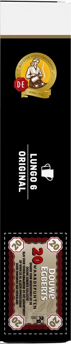Douwe Egberts Lungo Original Koffiecups - Intensiteit 6/12 - 10 X 20 Capsules 8 Douwe Egberts Lungo Original Koffiecups - Intensiteit 6/12 - 10 X 20 Capsules - Afbeelding 8