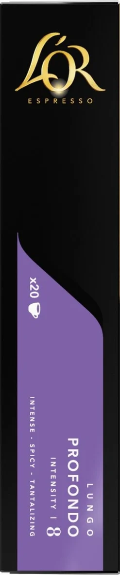 L'OR Lungo Profondo Koffiecups - Intensiteit 8/12 - 4 X 40 Capsules 12 L'OR Lungo Profondo Koffiecups - Intensiteit 8/12 - 4 X 40 Capsules -Koffie Korting Winkel 251x1200 2