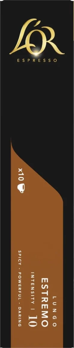 L'OR Lungo Estremo Koffiecups - Intensiteit 10/12 - 10 X 10 Capsules 14 L'OR Lungo Estremo Koffiecups - Intensiteit 10/12 - 10 X 10 Capsules -Koffie Korting Winkel 255x1200 1