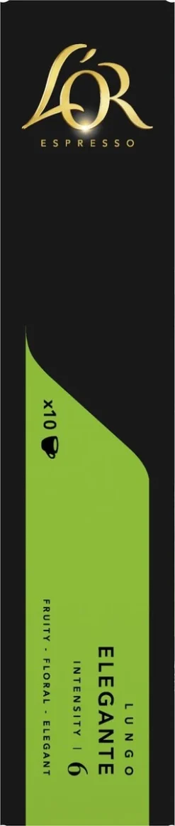 L'OR Lungo Elegante Koffiecups - Intensiteit 6/12 - 10 X 10 Capsules 13 L'OR Lungo Elegante Koffiecups - Intensiteit 6/12 - 10 X 10 Capsules -Koffie Korting Winkel 255x1200