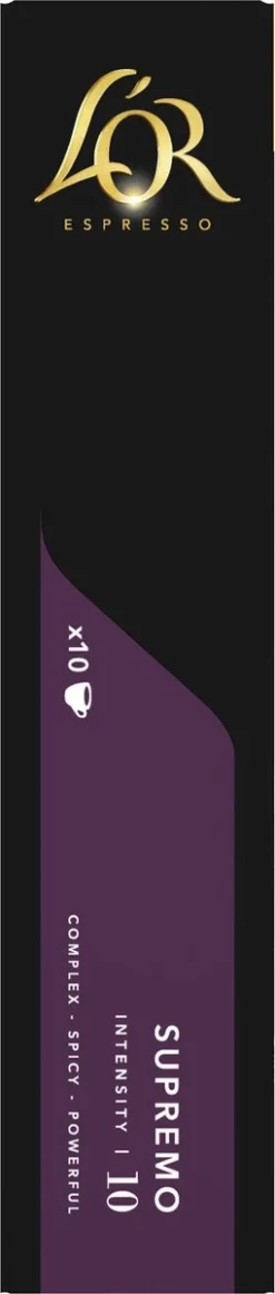 L'OR Espresso Supremo Koffiecups - Intensiteit 10/12 - 10 X 10 Capsules 13 L'OR Espresso Supremo Koffiecups - Intensiteit 10/12 - 10 X 10 Capsules -Koffie Korting Winkel 255x1200 3