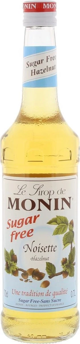 Monin Koffiesiroop Hazelnoot Suikervrij - 70 Cl 1 Monin Koffiesiroop Hazelnoot Suikervrij - 70 Cl