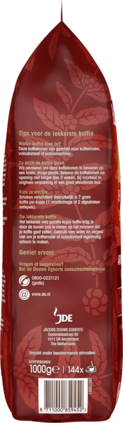 Douwe Egberts Aroma Rood Koffiebonen - 4 X 1000 Gram - Extra Grote Verpakking 16 Douwe Egberts Aroma Rood Koffiebonen - 4 X 1000 Gram - Extra Grote Verpakking -Koffie Korting Winkel 350x1200