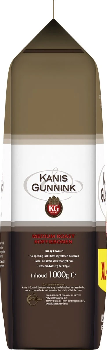 Kanis & Gunnink Medium Roast Koffiebonen - 4 X 1000 Gram - Voordeelverpakking 3 Kanis & Gunnink Medium Roast Koffiebonen - 4 X 1000 Gram - Voordeelverpakking - Afbeelding 3