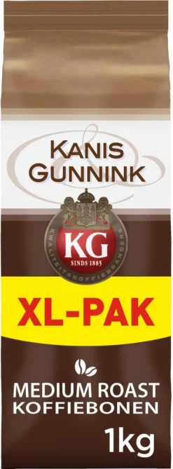 Kanis & Gunnink Medium Roast Koffiebonen - 4 X 1000 Gram - Voordeelverpakking 12 Kanis & Gunnink Medium Roast Koffiebonen - 4 X 1000 Gram - Voordeelverpakking -Koffie Korting Winkel 443x1200