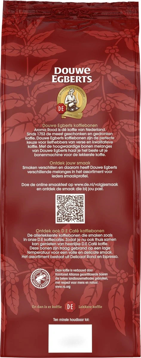 Douwe Egberts Aroma Rood Koffiebonen - 4 X 1000 Gram - Extra Grote Verpakking 4 Douwe Egberts Aroma Rood Koffiebonen - 4 X 1000 Gram - Extra Grote Verpakking - Afbeelding 4