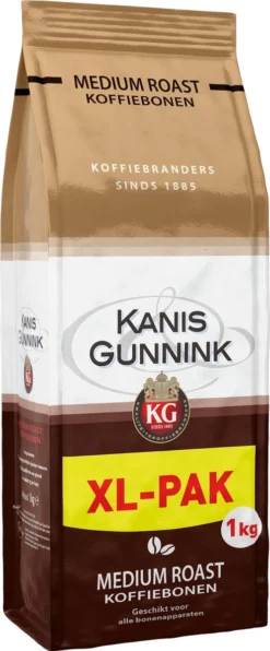Kanis & Gunnink Medium Roast Koffiebonen - 4 X 1000 Gram - Voordeelverpakking 11 Kanis & Gunnink Medium Roast Koffiebonen - 4 X 1000 Gram - Voordeelverpakking -Koffie Korting Winkel 497x1200