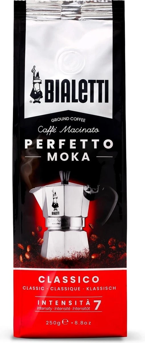 Bialetti Perfetto Moka Classico Gemalen Koffie - 250 Gram 1 Bialetti Perfetto Moka Classico Gemalen Koffie - 250 Gram
