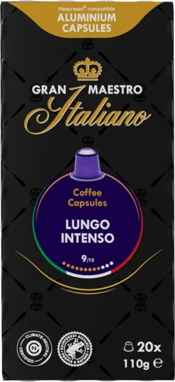 Gran Maestro Italiano - Lungo Intenso - Koffiecups - Nespresso Compatibel Capsules - Krachtige Smaak - 6 X 20 Cups 10 Gran Maestro Italiano - Lungo Intenso - Koffiecups - Nespresso Compatibel Capsules - Krachtige Smaak - 6 X 20 Cups -Koffie Korting Winkel 550x1200 2