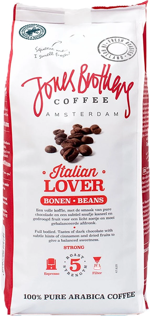 Jones Brothers Coffee Koffiebonen Italian Lover – 6 X 500 Gram 1 Jones Brothers Coffee Koffiebonen Italian Lover – 6 X 500 Gram