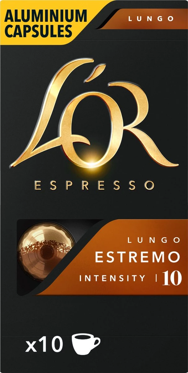 L'OR Lungo Estremo Koffiecups - Intensiteit 10/12 - 10 X 10 Capsules 9 L'OR Lungo Estremo Koffiecups - Intensiteit 10/12 - 10 X 10 Capsules - Afbeelding 9