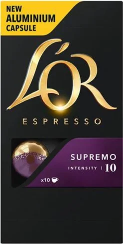 L'OR Espresso Supremo Koffiecups - Intensiteit 10/12 - 10 X 10 Capsules 21 L'OR Espresso Supremo Koffiecups - Intensiteit 10/12 - 10 X 10 Capsules -Koffie Korting Winkel 606x1200 5