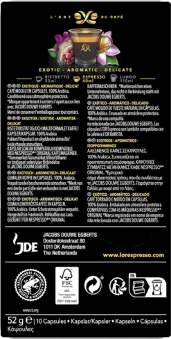 L'OR Espresso Limited Creations Laos Bolaven Koffiecups - Intensiteit 7/12 - 10 X 10 Capsules 7 L'OR Espresso Limited Creations Laos Bolaven Koffiecups - Intensiteit 7/12 - 10 X 10 Capsules -Koffie Korting Winkel 607x1200 9