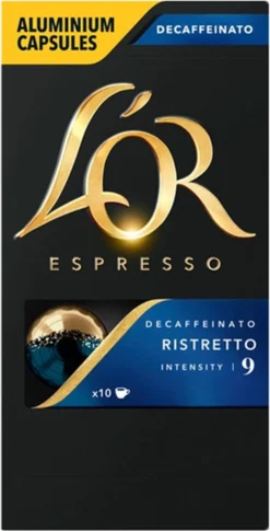 L'OR Espresso Ristretto Decaffeinato - Intensiteit 9/12 - 10 X 10 Capsules 21 L'OR Espresso Ristretto Decaffeinato - Intensiteit 9/12 - 10 X 10 Capsules -Koffie Korting Winkel 611x1200