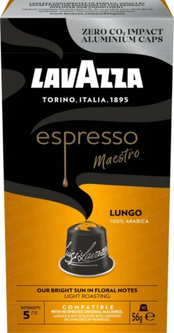 Lavazza Espresso Lungo - Aluminium Nespresso Capsules - 10 Stuks -Koffie Korting Winkel 627x1200