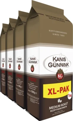 Uitgelichte producten 1 Kanis & Gunnink Medium Roast Koffiebonen - 4 X 1000 Gram - Voordeelverpakking
