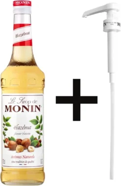 Monin Koffiesiroop Hazelnoot Siroop 70cl Met Doseer Pompje!
