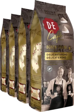 Uitgelichte producten 17 Douwe Egberts D.E Café Delicaat Rond Koffiebonen - Intensiteit 5/9 - 4 X 500 Gram