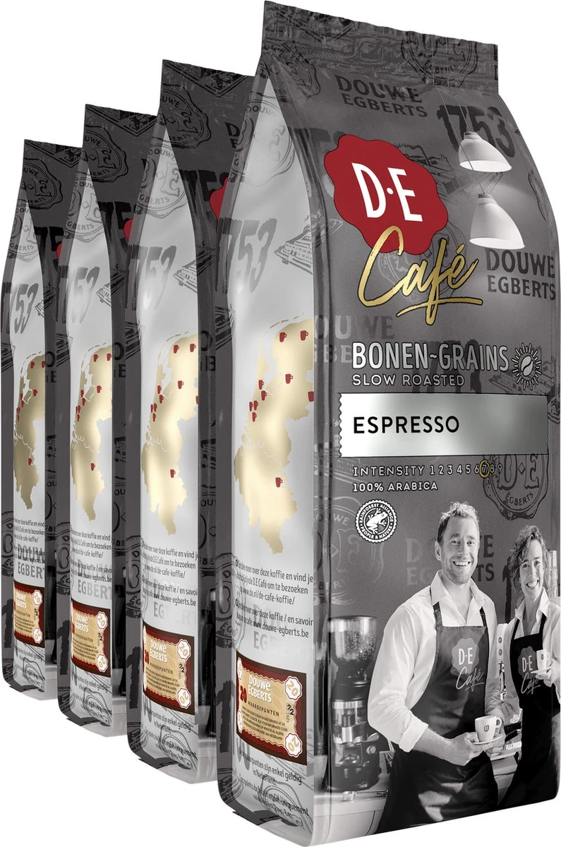 Douwe Egberts D.E Café Espresso Koffiebonen - Intensiteit 7/9 - 4 X 500 Gram 1 Douwe Egberts D.E Café Espresso Koffiebonen - Intensiteit 7/9 - 4 X 500 Gram